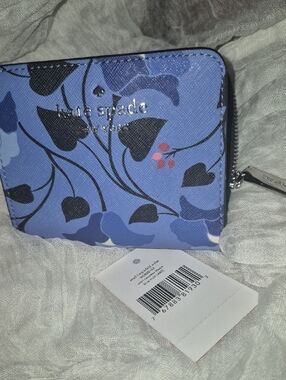 Kate Spade Staci Floral L-Zip Around Wallet with Pink Accents